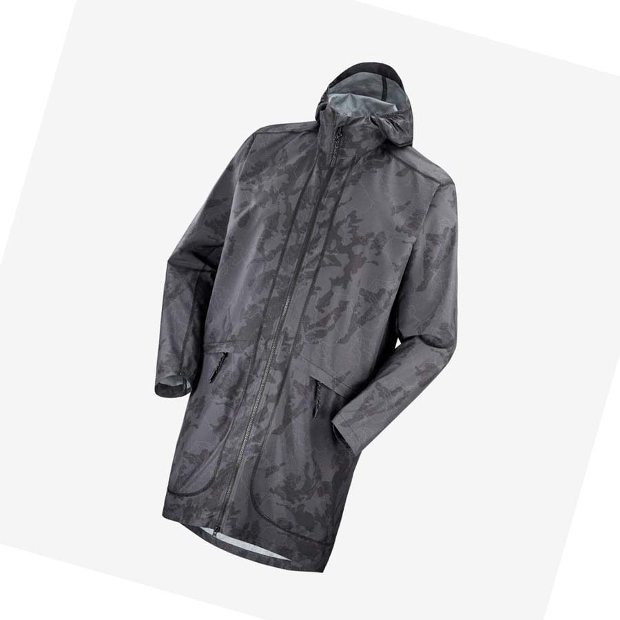 Chaquetas Salomon OUTLIFE LONG PACKABLE WINDBREAKERS Hombre Negros | MX 3270LIS